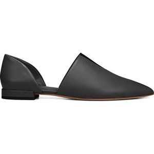 Black Leather Vince Flats